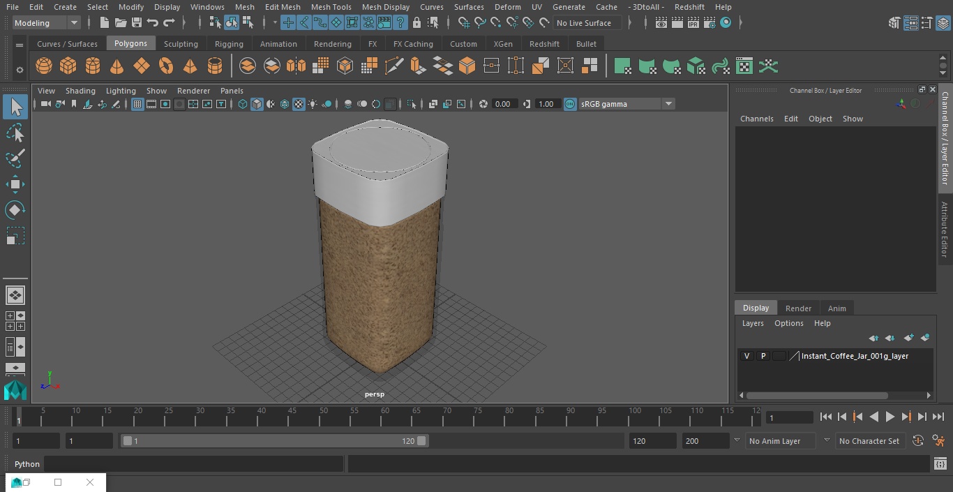 3D Instant Coffee Jar 200g model