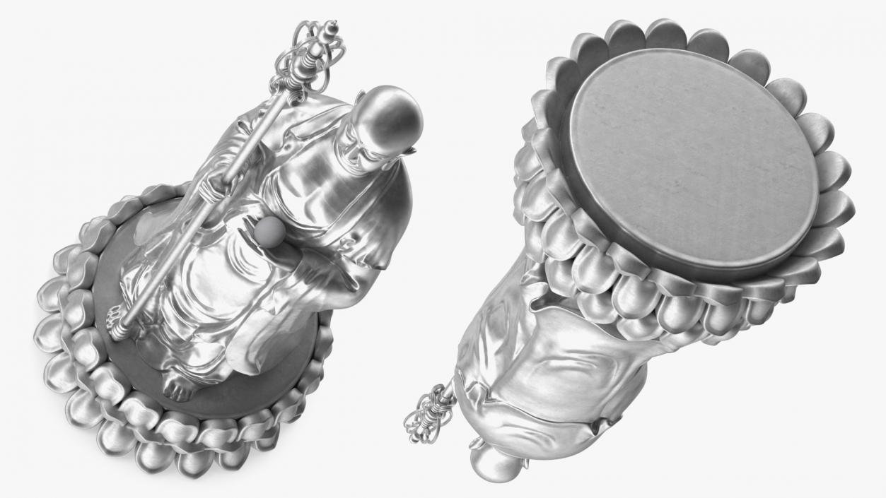 3D model Silver Dizang Buddha Sculpture