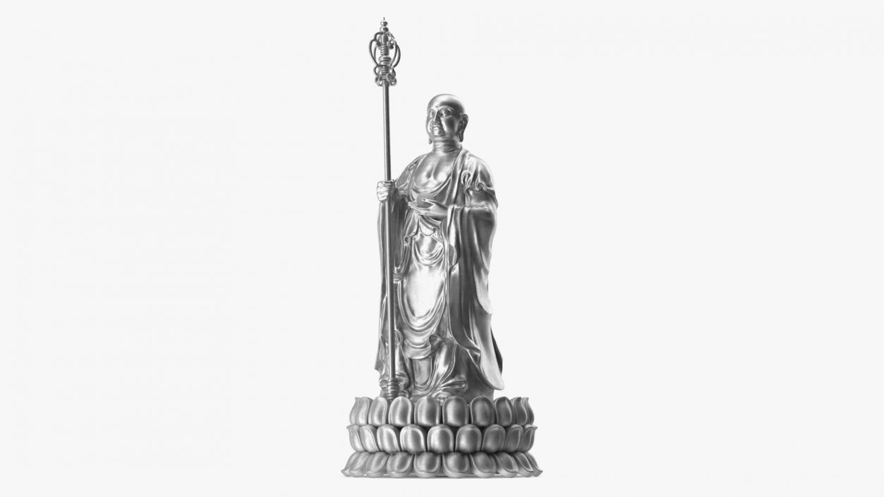 3D model Silver Dizang Buddha Sculpture