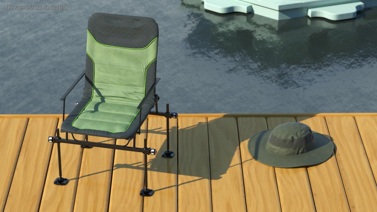 3D model Green Folding Angler Aluminum Chair