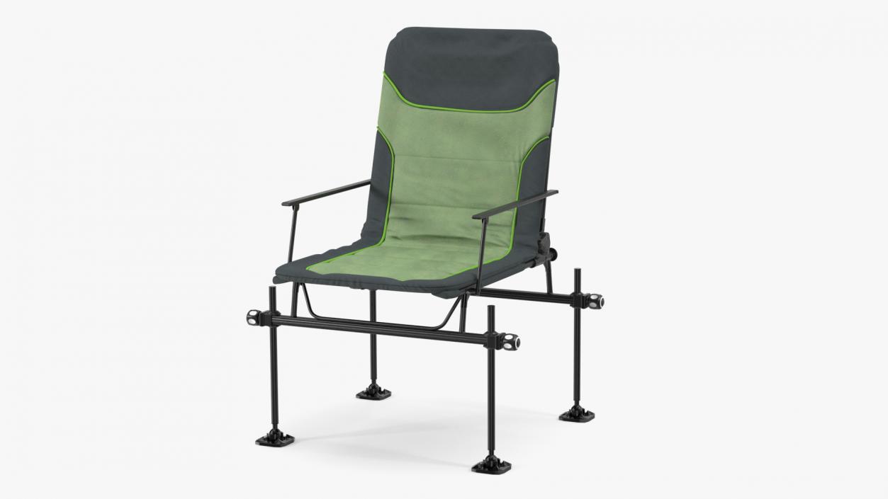 3D model Green Folding Angler Aluminum Chair