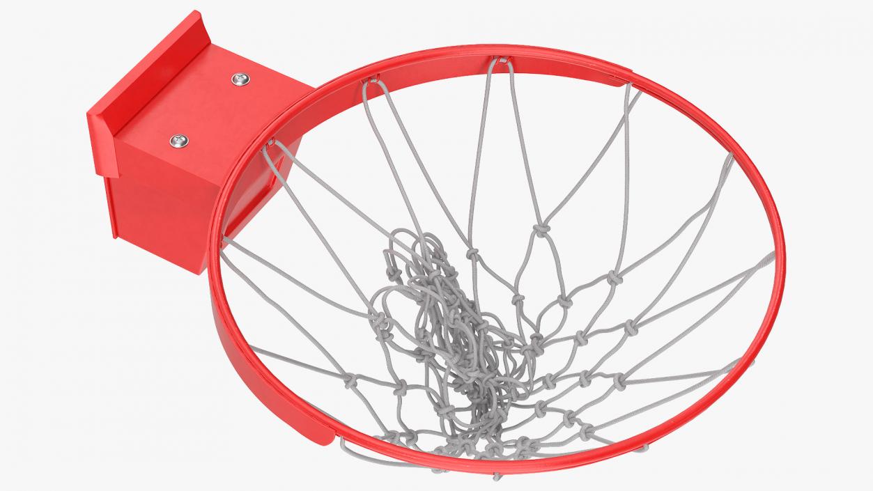 3D Animated Basketball Falls Through Hoop model