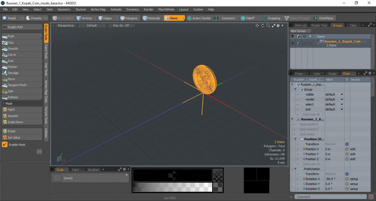 3D model Russian 1 Kopek Coin