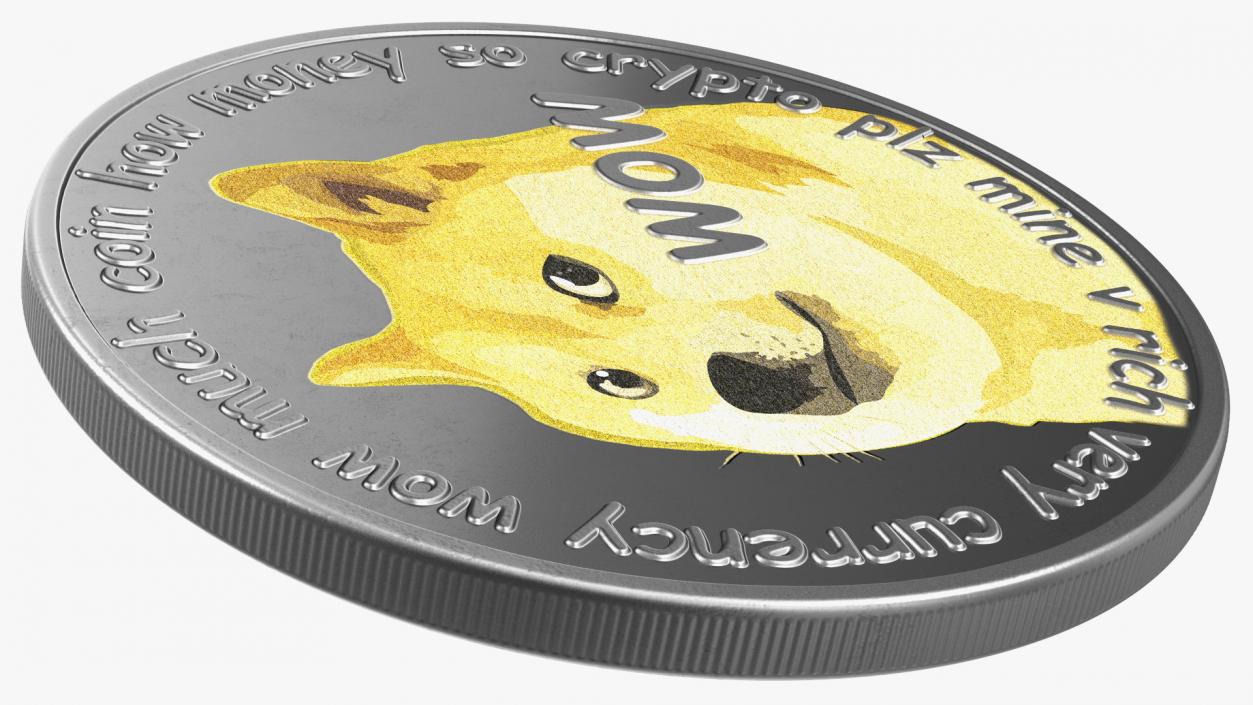 Physical Cryptocurrency Dogecoin Silver 3D model