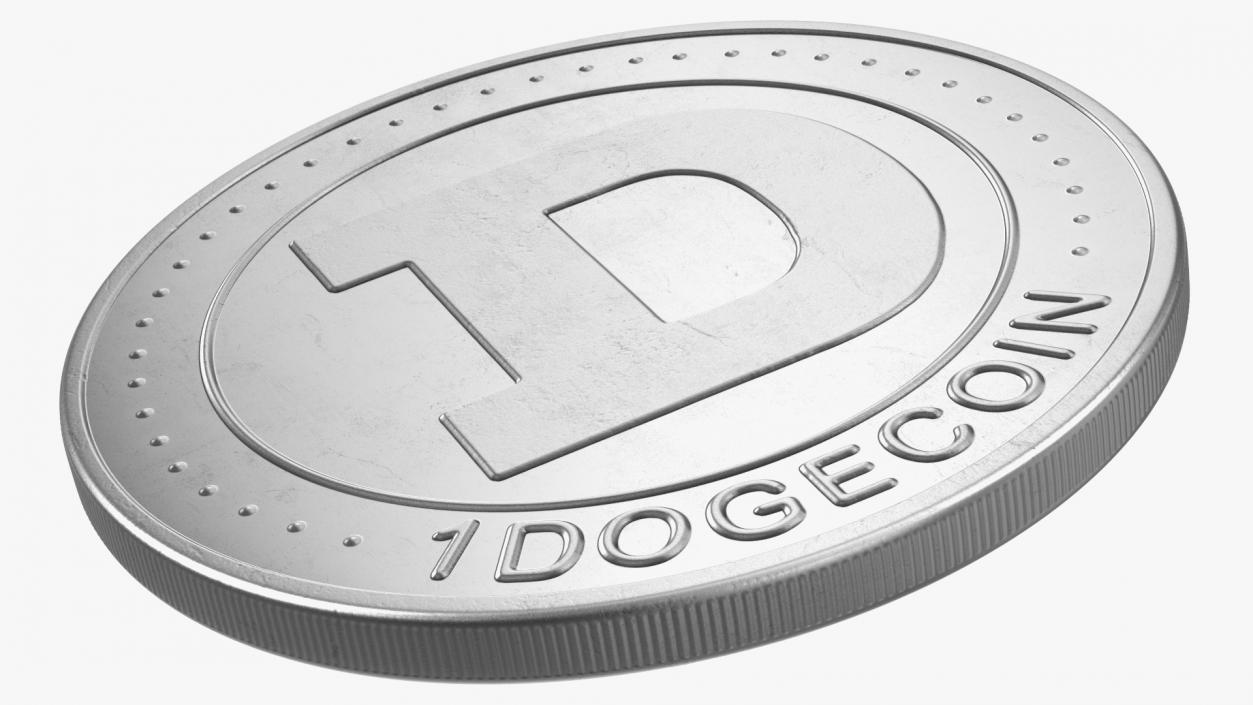 Physical Cryptocurrency Dogecoin Silver 3D model