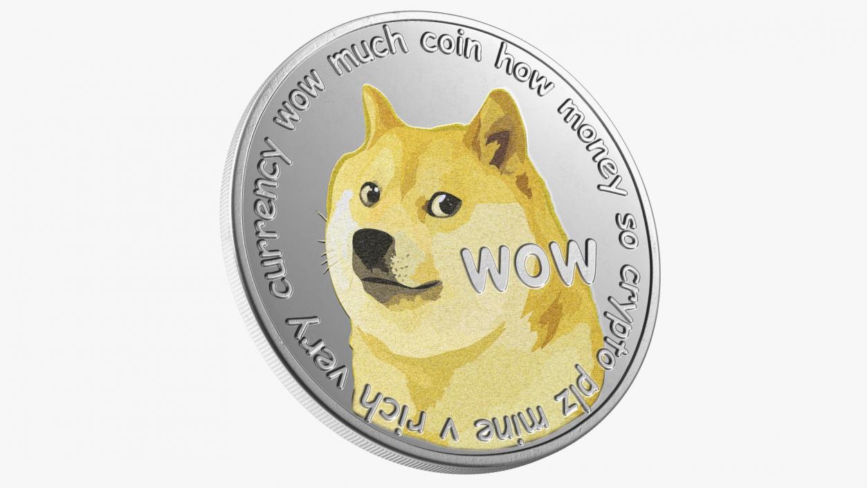 Physical Cryptocurrency Dogecoin Silver 3D model