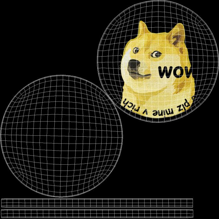 Physical Cryptocurrency Dogecoin Silver 3D model