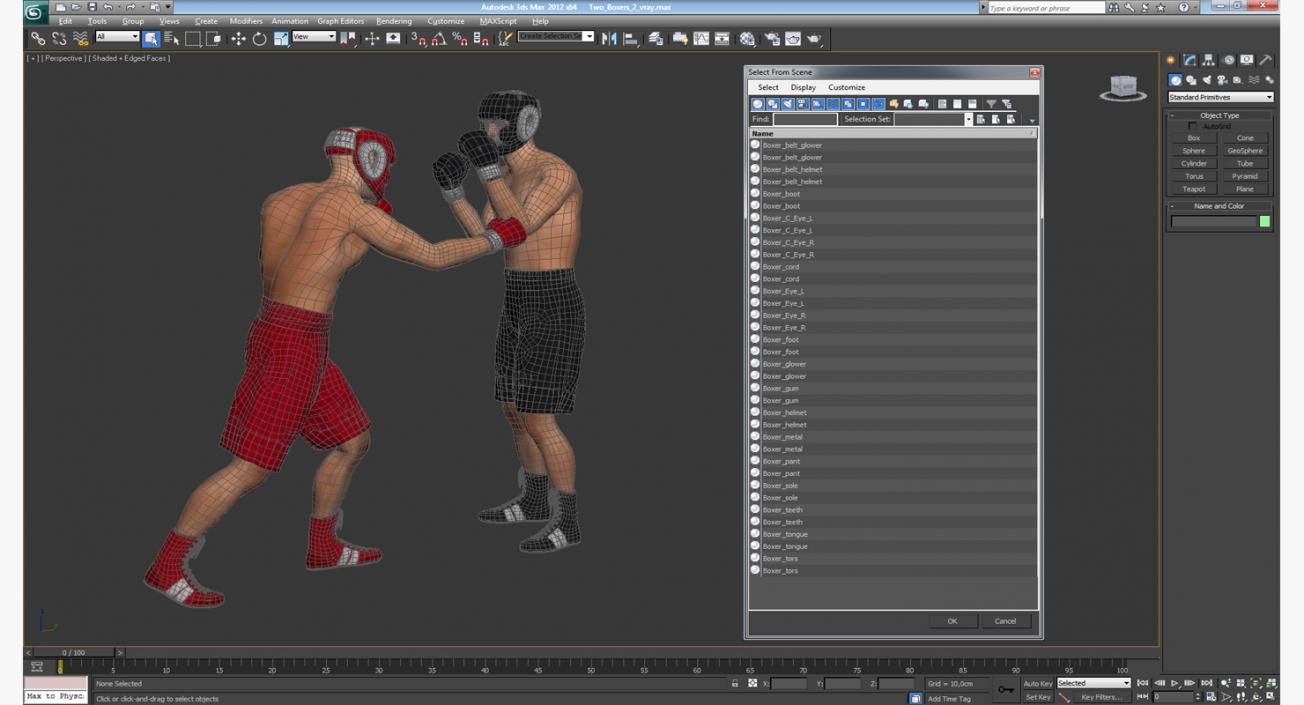 Two Boxers Fighting 3D model