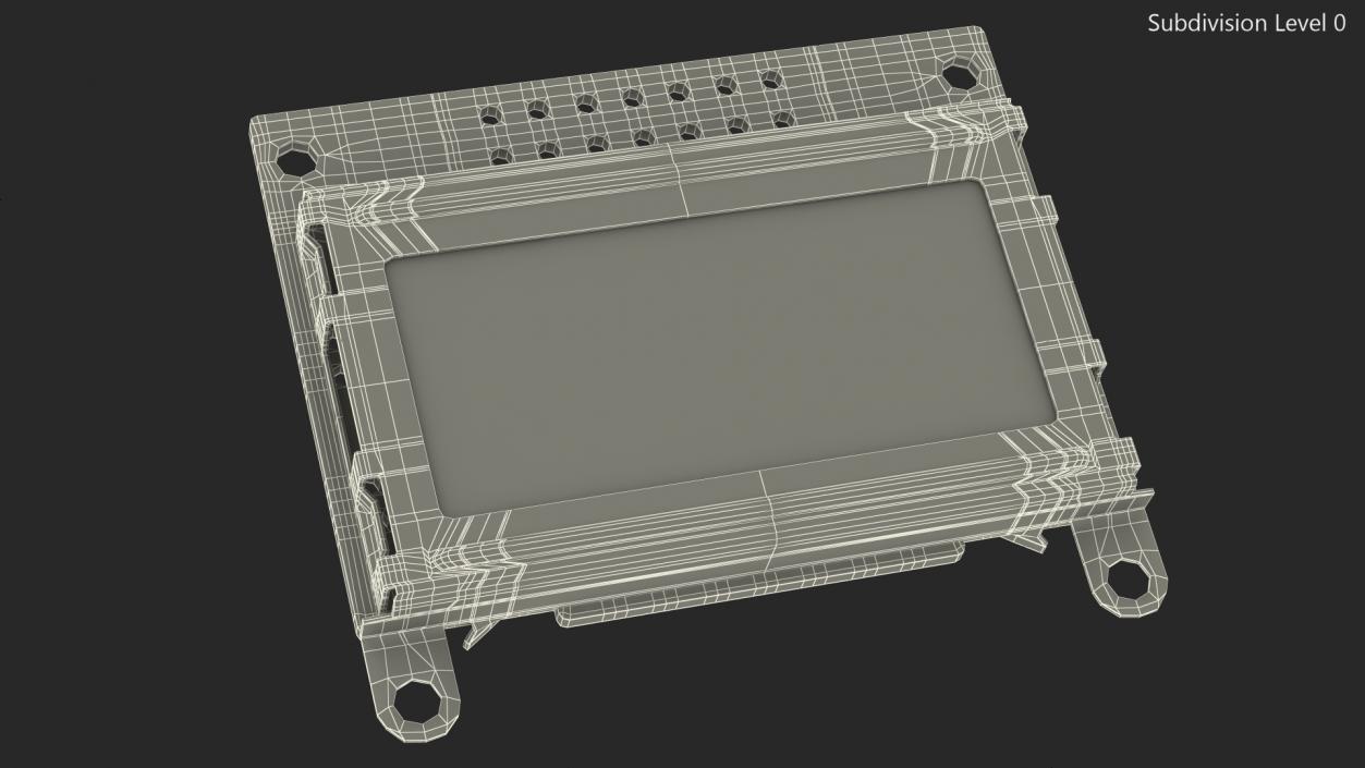 Character LCD Display Blue ON 3D model