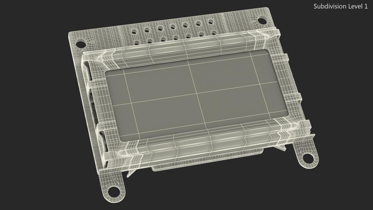 Character LCD Display Blue ON 3D model