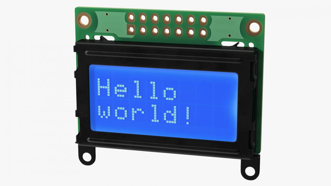 Character LCD Display Blue ON 3D model