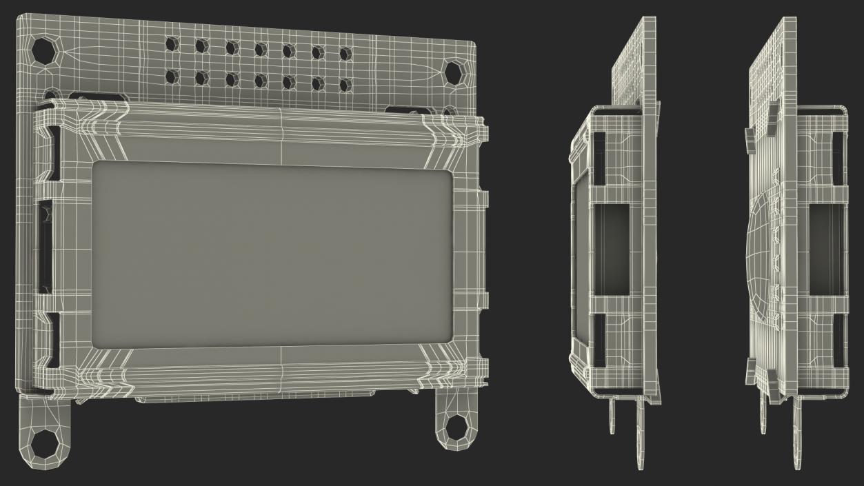 Character LCD Display Blue ON 3D model