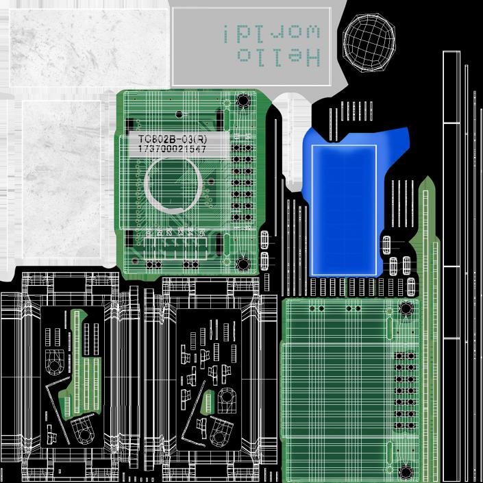 Character LCD Display Blue ON 3D model