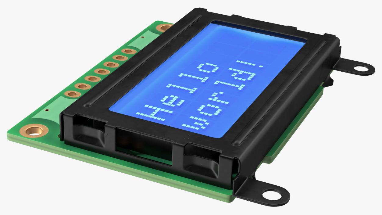 Character LCD Display Blue ON 3D model