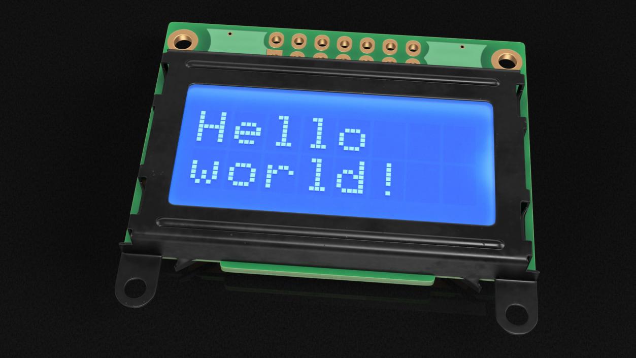 Character LCD Display Blue ON 3D model