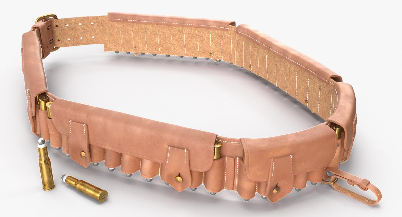 3D Ammunition Leather Bandolier model