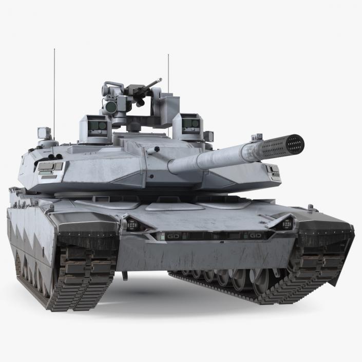 Old Grey Tank Abrams X Rigged 3D model