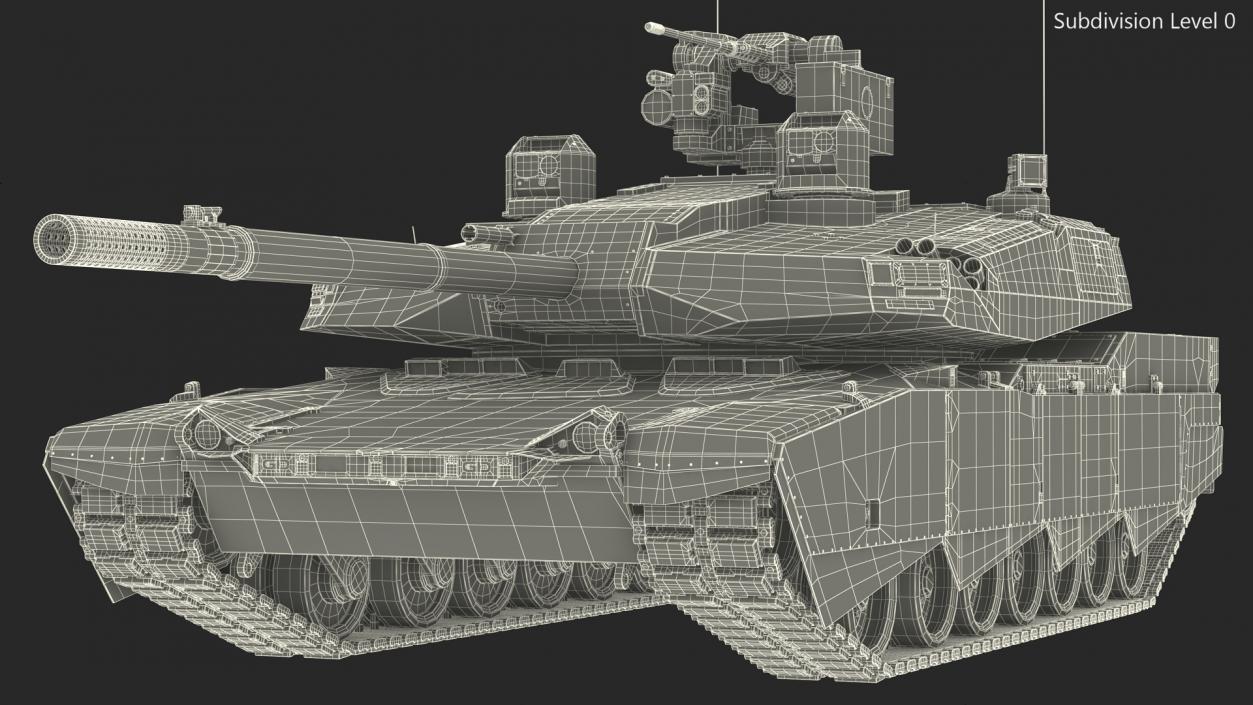 Old Grey Tank Abrams X Rigged 3D model