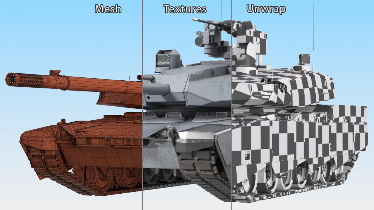 Old Grey Tank Abrams X Rigged 3D model