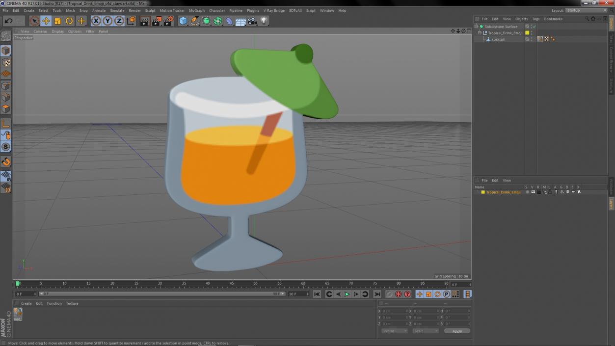 3D model Tropical Drink Emoji