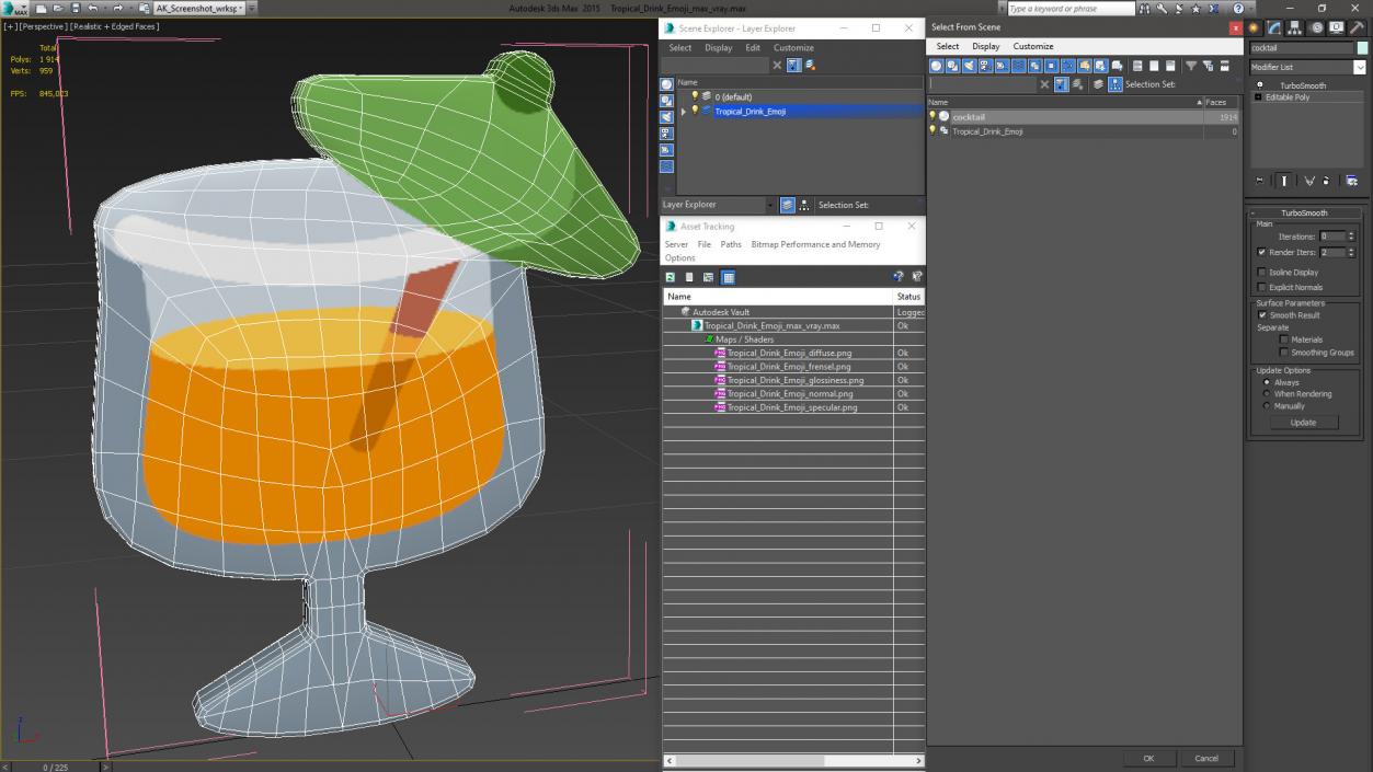 3D model Tropical Drink Emoji