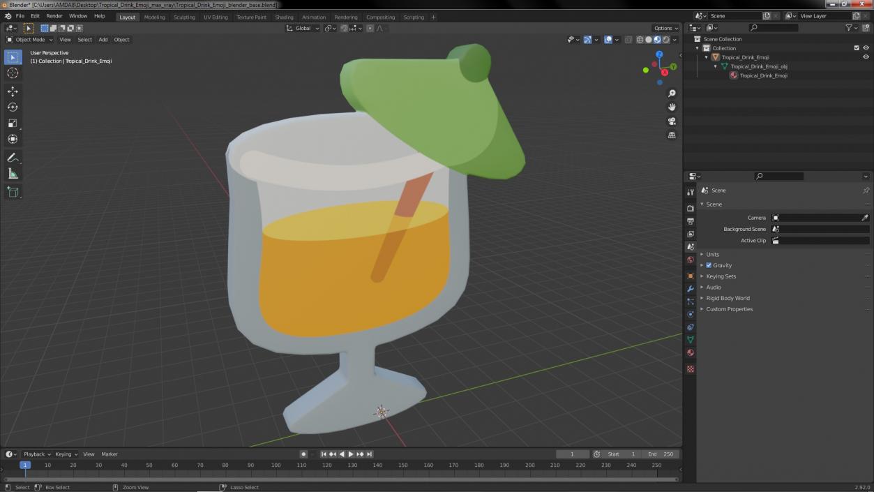 3D model Tropical Drink Emoji