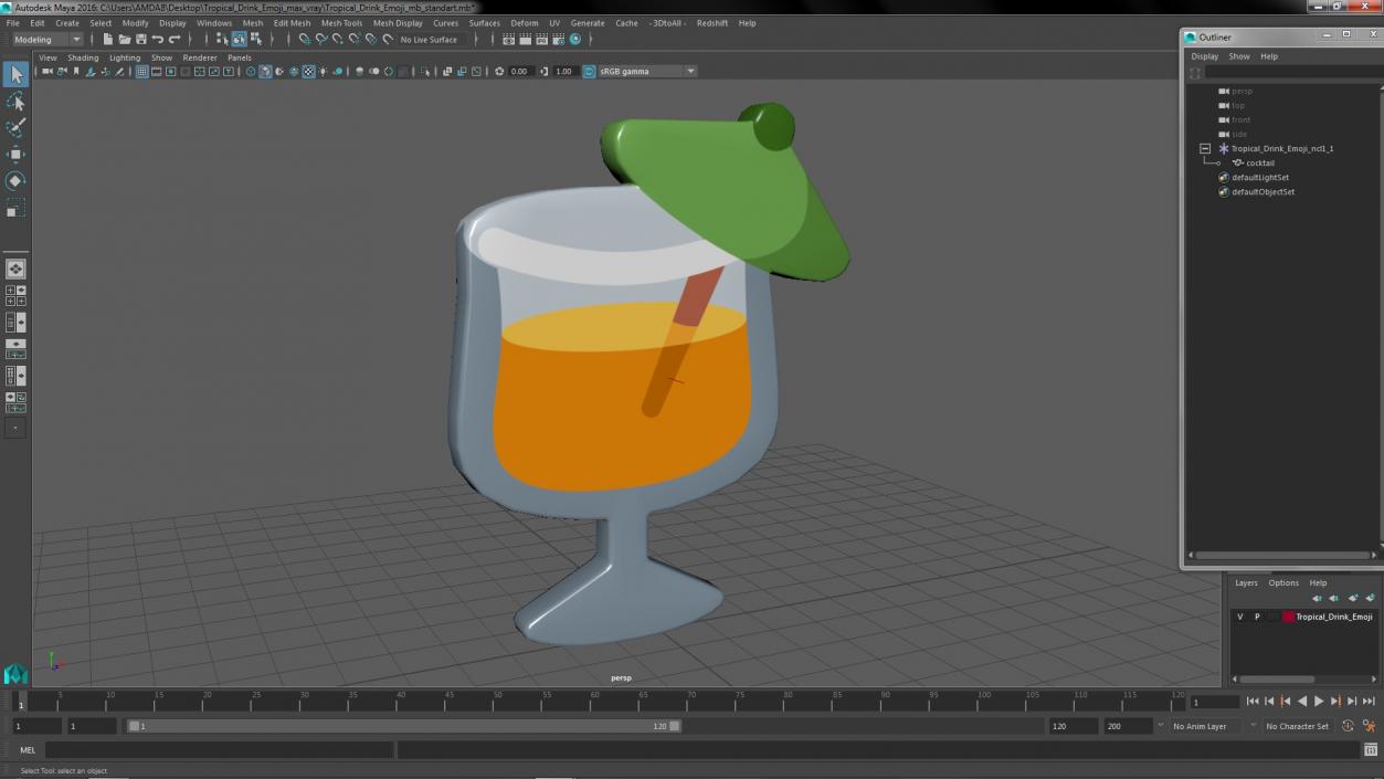 3D model Tropical Drink Emoji