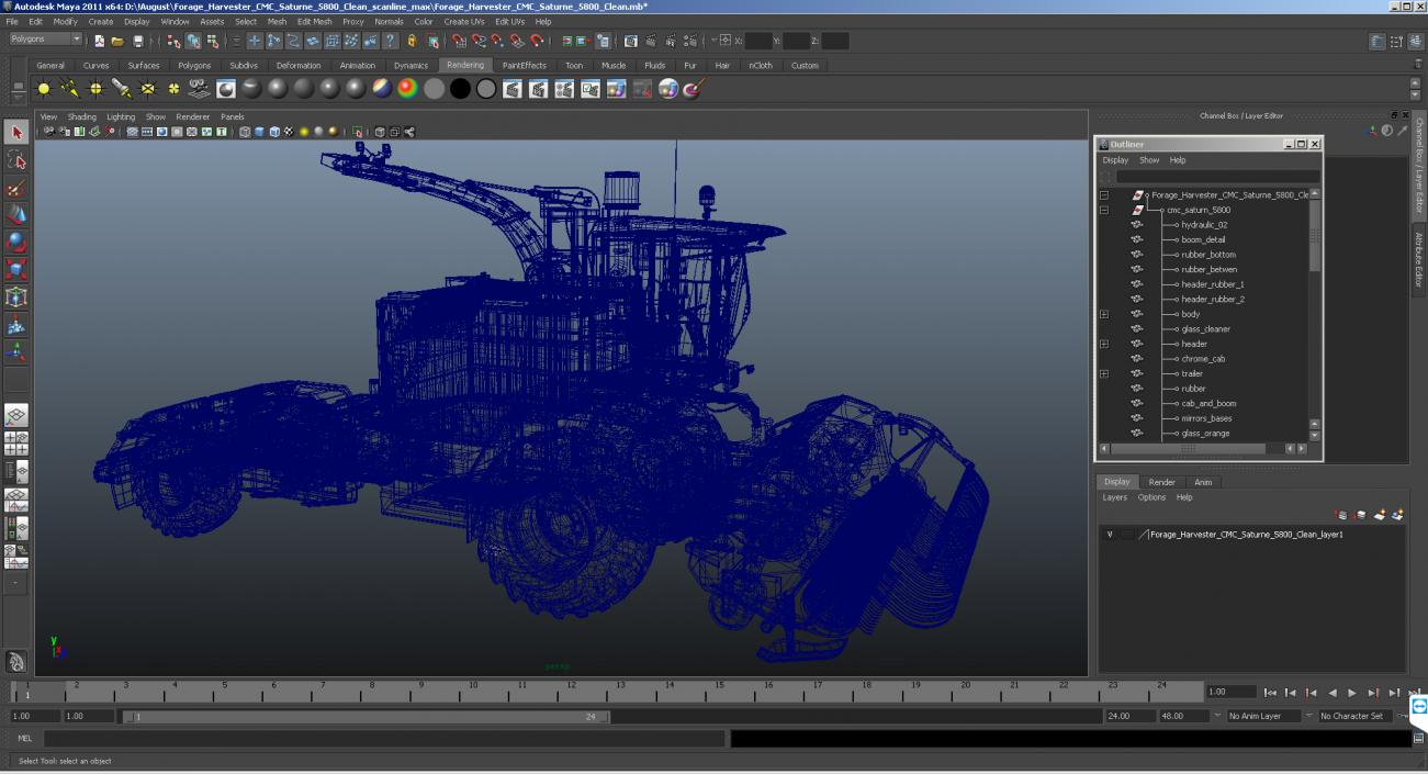 3D Combine Harvester Generic Dirty