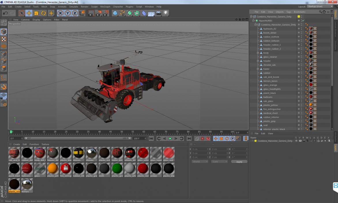 3D Combine Harvester Generic Dirty