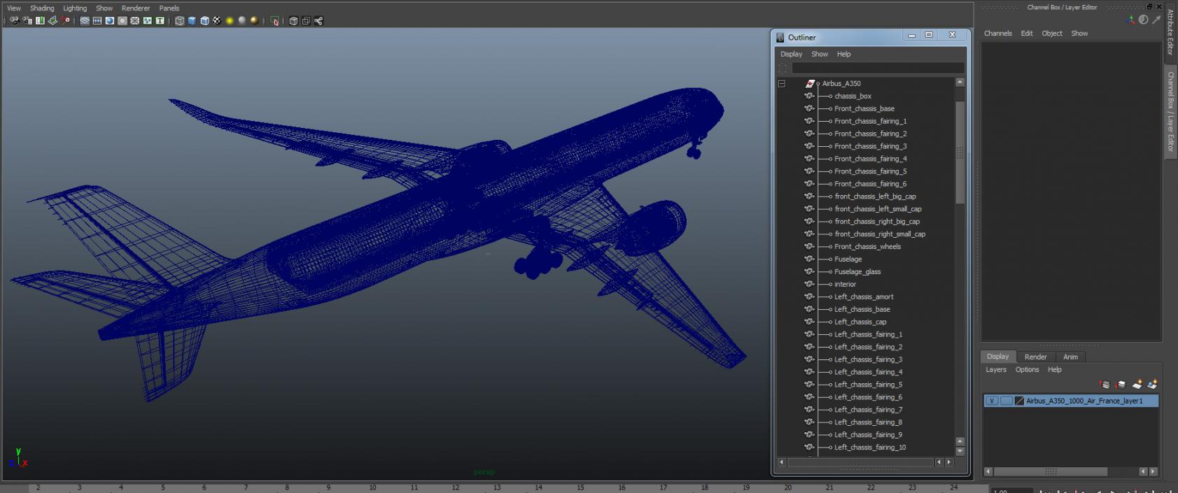 Airbus A350-1000 Air France 3D