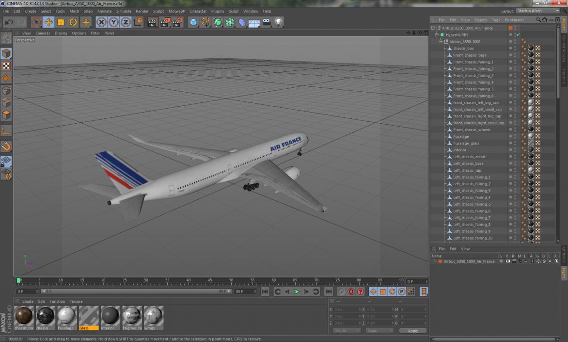 Airbus A350-1000 Air France 3D