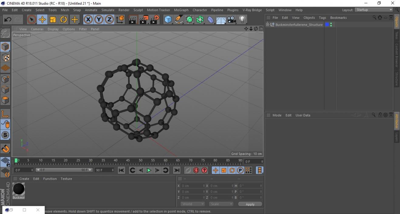 3D model Buckminsterfullerene Structure