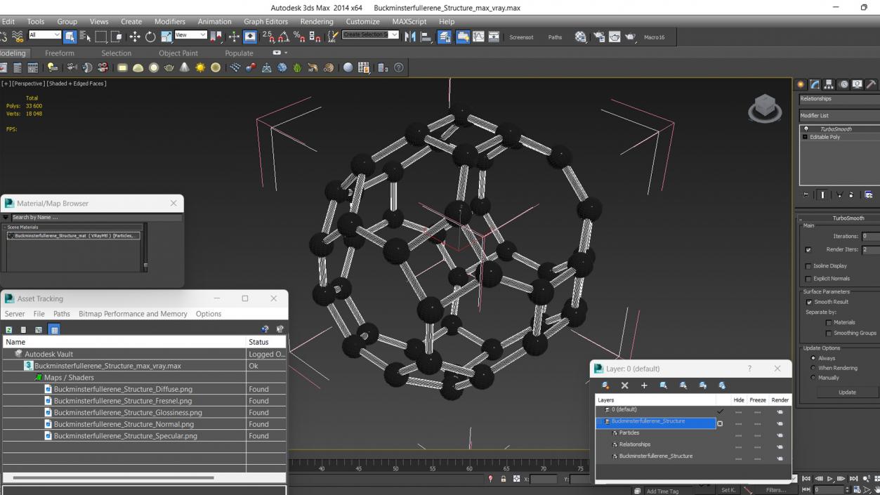 3D model Buckminsterfullerene Structure