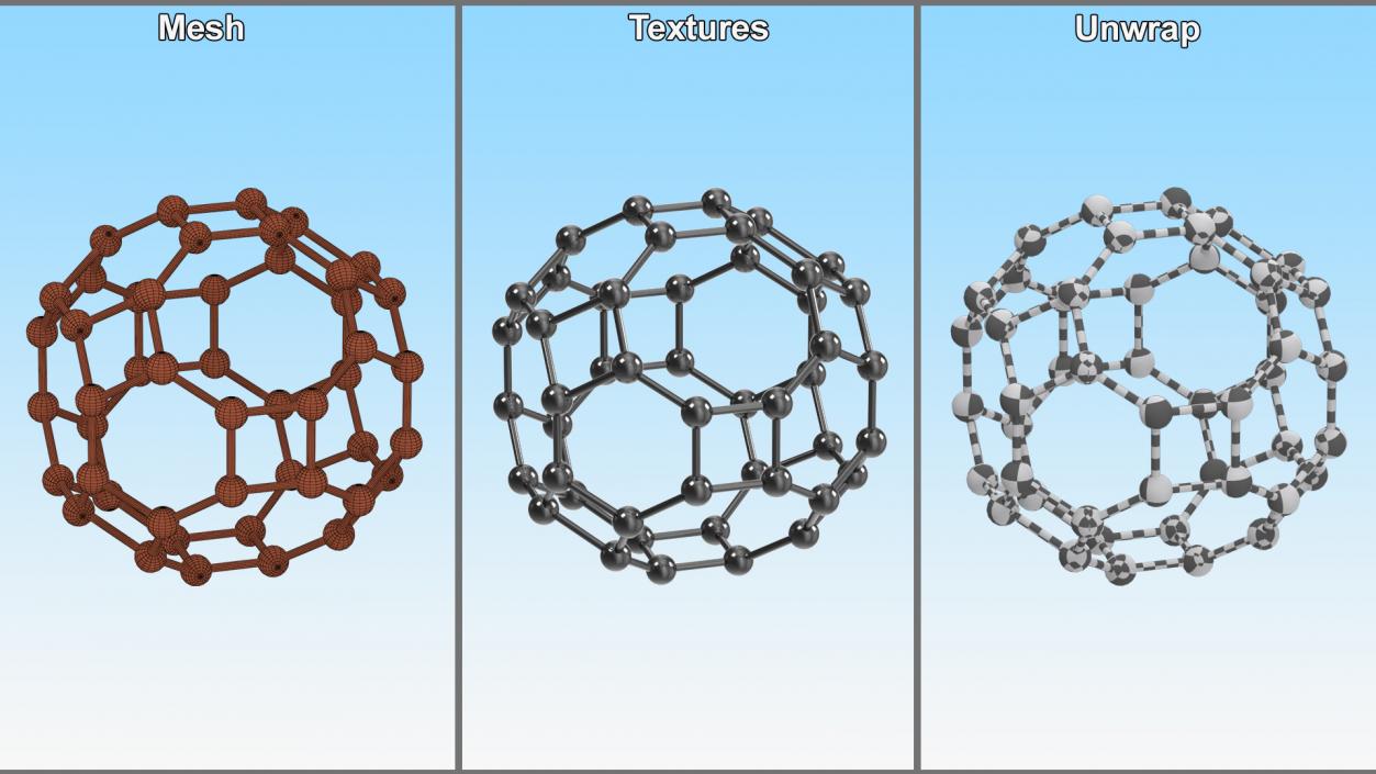 3D model Buckminsterfullerene Structure