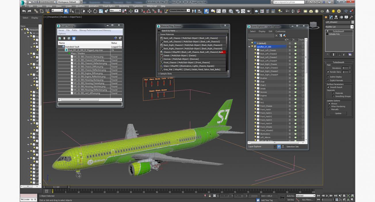 3D model Irkut MC 21 300 S7 Rigged