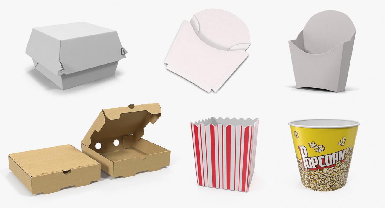 3D Fast Food Containers 3D Models Collection 2 model