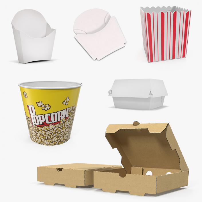 3D Fast Food Containers 3D Models Collection 2 model