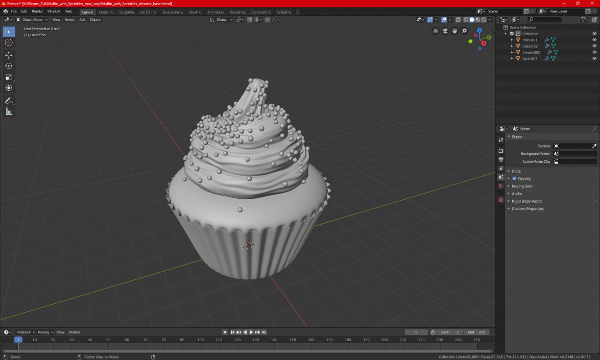 3D Muffin with Sprinkles