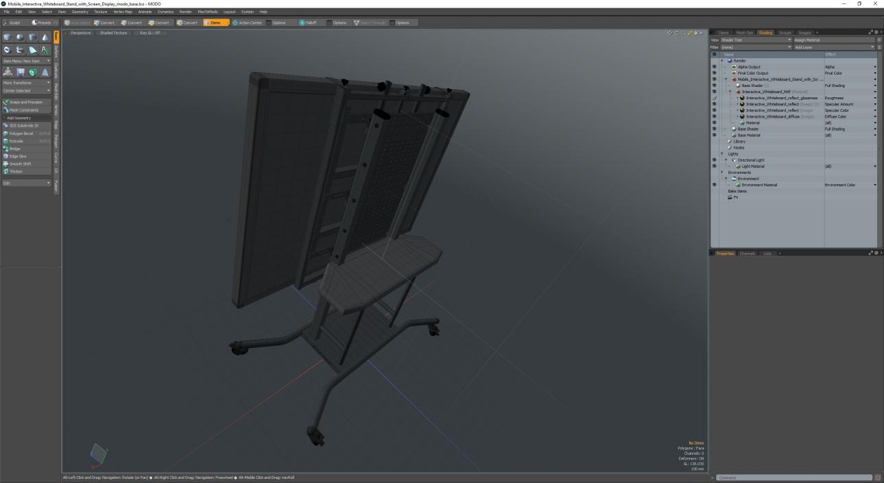 3D model Mobile Interactive Whiteboard Stand with Screen Display