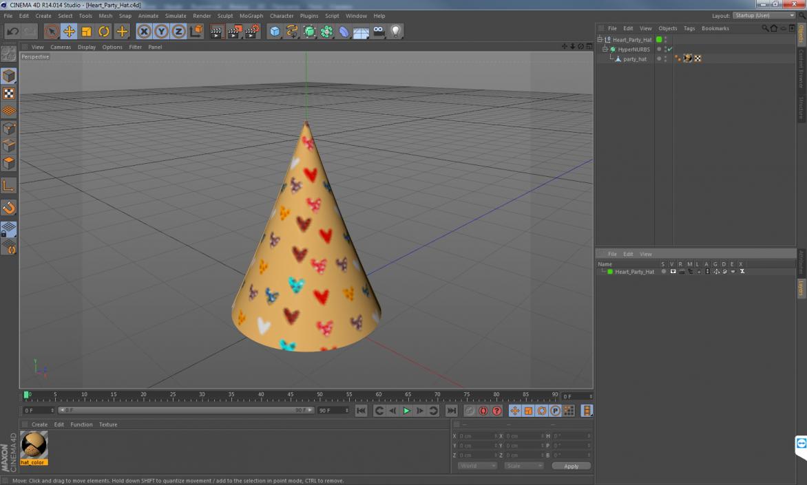 3D model Heart Party Hat