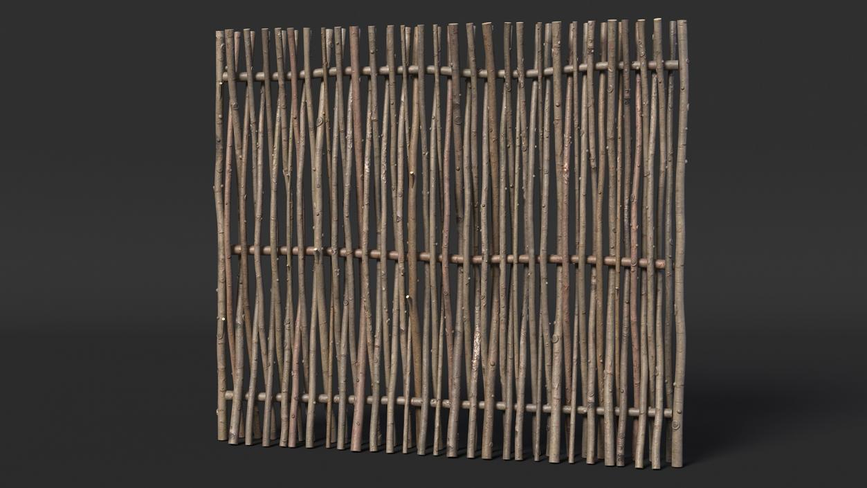 Small Wattle Fence Panel 3D model