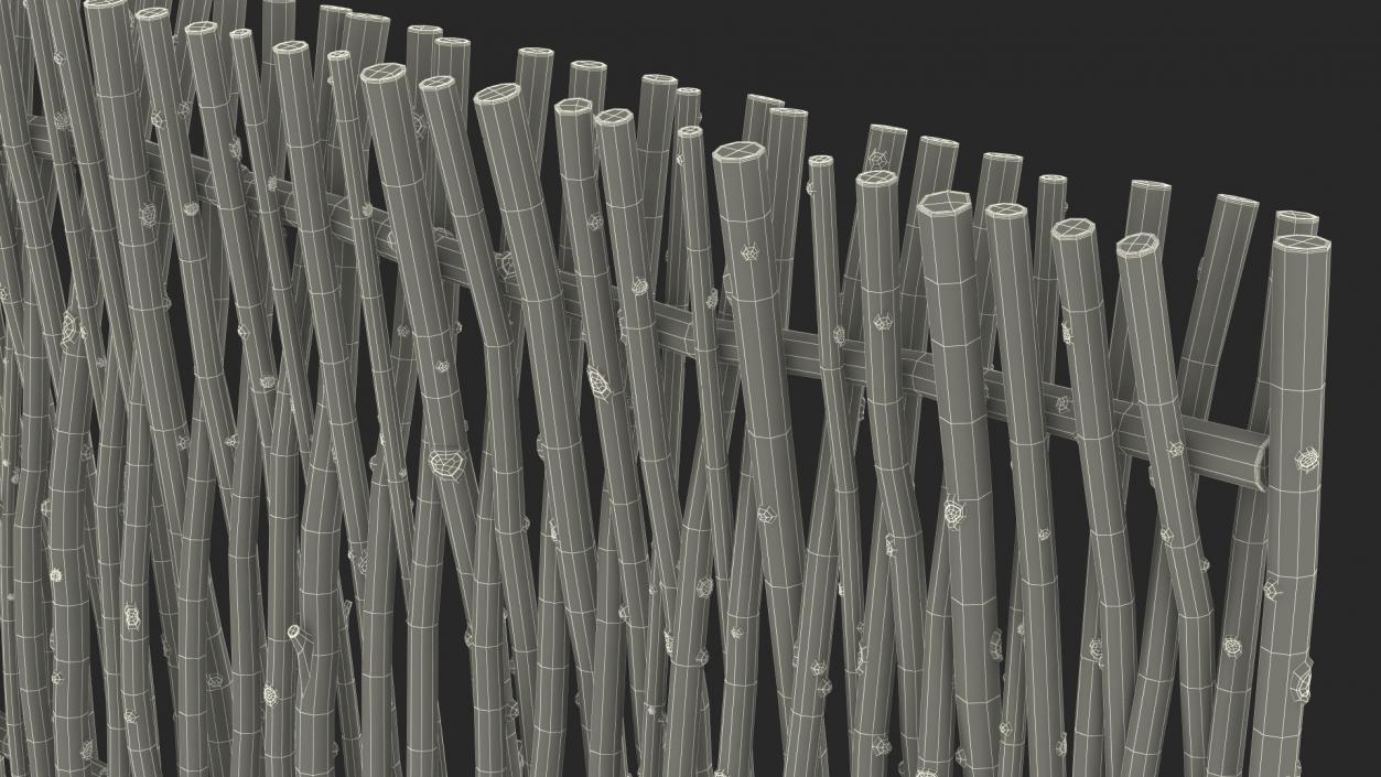 Small Wattle Fence Panel 3D model