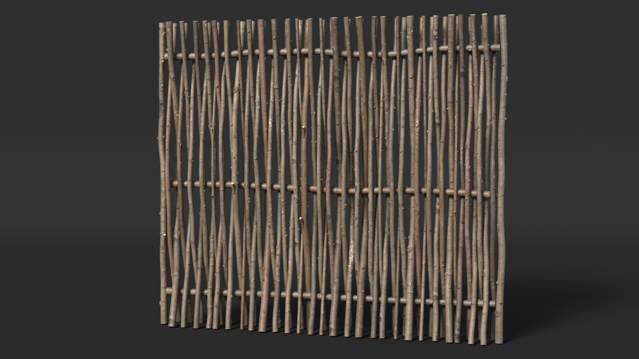 Small Wattle Fence Panel 3D model