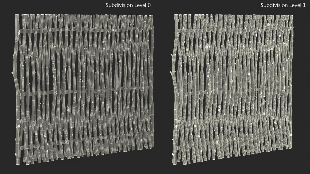 Small Wattle Fence Panel 3D model