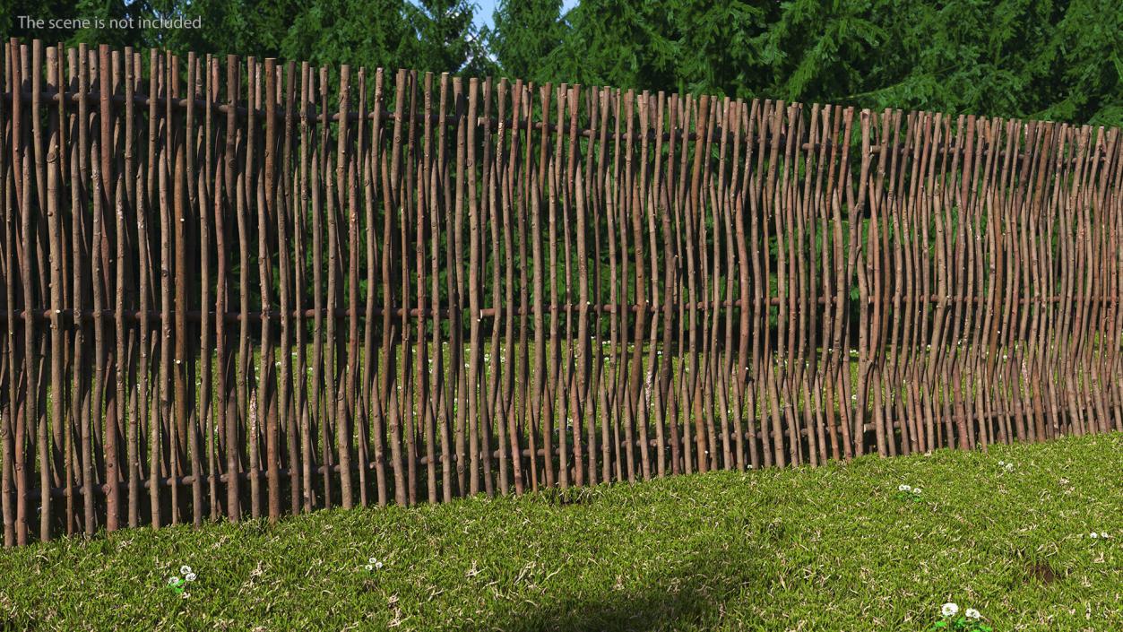 Small Wattle Fence Panel 3D model