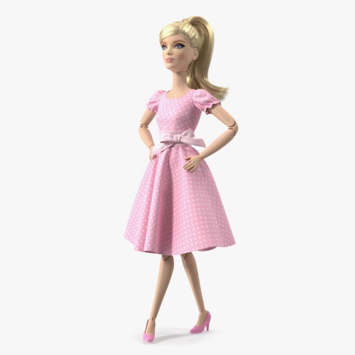 3D model Barbie Doll in Pink Dress