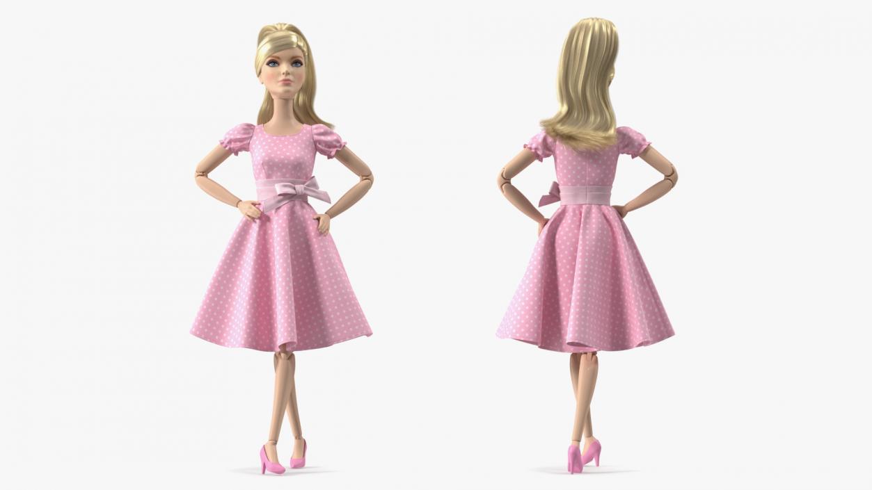 3D model Barbie Doll in Pink Dress