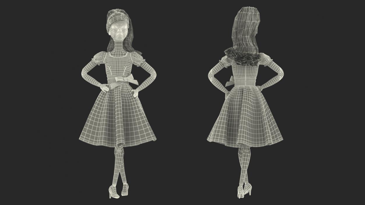 3D model Barbie Doll in Pink Dress