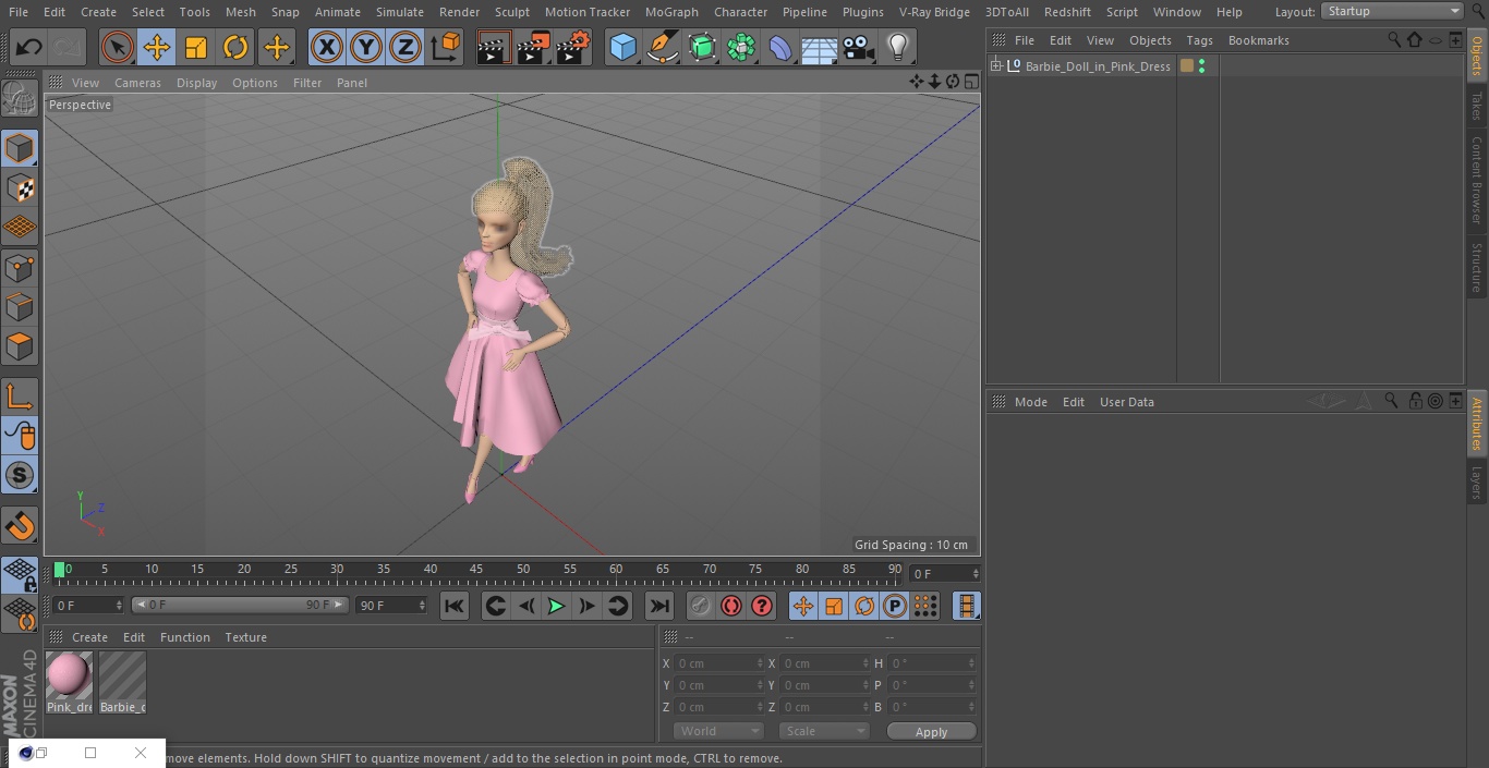 3D model Barbie Doll in Pink Dress