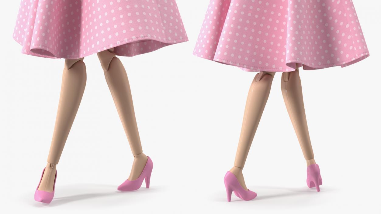 3D model Barbie Doll in Pink Dress